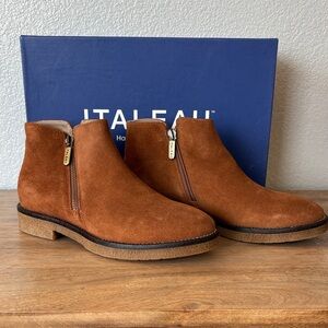 Italeau Women's Brown Suede Ankle Boots